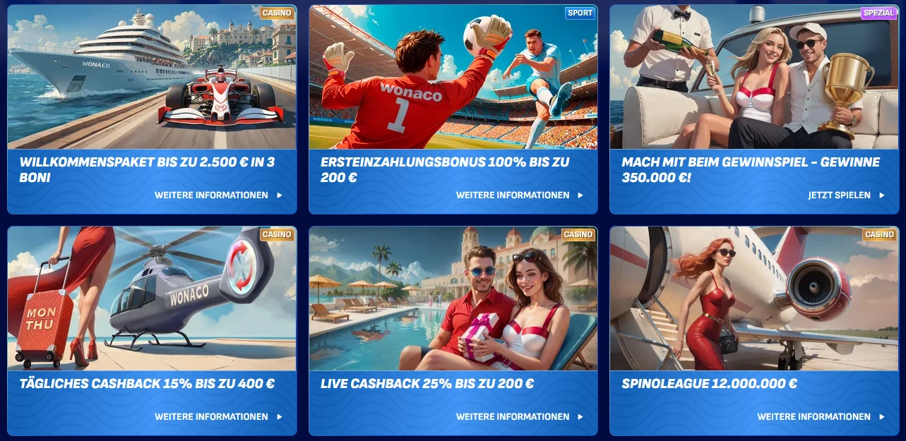 Wonaco Casino Willkommensbonus